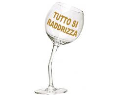 Bombo Bicchiere Calice storto Auguri, Portafortuna