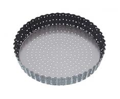 Kitchen Craft Master Class - Teglia Rotonda da Forno Antiaderente per Cucinare flan/Quiche croccanti e morbide, Colore: Grigio, Grigio, 25 cm