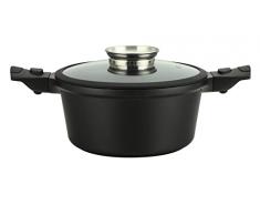 Pentole induzione in pietra 28CM SUPER antiaderente pentola casseruola cuoci pasta con fondo in acciaio tecnologia tedesca risparmio in bolletta del 50% (28CM)