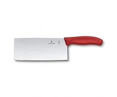 Victorinox Swiss Classic, coltello da chef dalla forma cinese, 18 cm, rosso, in confezione regalo