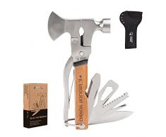 Kit Utensili Multifunzione 11in1 Professionale con Ascia, Martello e Coltello, Incisione per il Miglior Nonno, Accessori Multiuso Tascabili per Fai da Te, Set Multi-Attrezzi a Mano