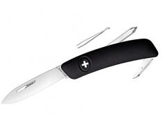 Swiza D02-Swiss-Coltello Da Taschino, Colore: Nero, Impugnatura Antiscivolo, 6 Funzioni