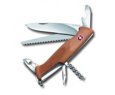 Victorinox ,Ranger Wood 55, coltellino svizzero (10 funzioni, lama bloccabile, cacciavite) legno