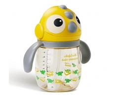 Tazza Sippy per Baby 6+Mesi, Tazza senza Antigoccia per bambini, Tazza di paglia per bambini con maniglie, Tazza morbida a prova di perdite 240ml, senza BPA (Yellow)