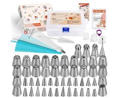 Wenburg Sacca a Poche per Dolci - 100 Pezzi - Beccucci Sac a Poche per il Piping di Torte in Acciaio Inox - Bocchette Sac a Poche Professionali - Versatile Set di Beccucci Russi (MAGIC)