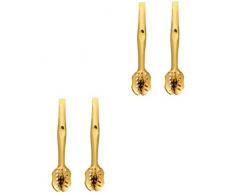 BESTonZON 4 Pinze Per Alimenti Forno Clip Pane Dessert Pinza Per Cucinare Utensili Cucina Bistecche In Acciaio Inossidabile Dorato Forniture Cucina Morsetto Dessert