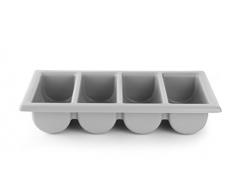 HENDI Portaposate con 4 Scomparti, Polipropilene, Grigio, 1