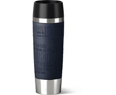 Emsa 515618 Travel Mug Grande Bicchiere Termico con Chiusura Quick Press, Acciaio, Blu, 0,5 l