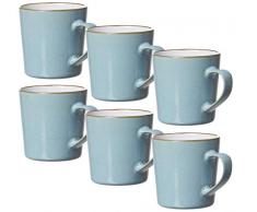 Ritzenhoff & Breker Visby 277265 - Set di 6 tazze da caffè da 400 ml, in gres, colore: Azzurro