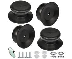 Pomelli per Coperchi Pentole, 4 Pezzi Nero Manopole Coperchio Pentola, Coperchio Pentola Pomello Universale, Resistente al Calore, Manici di Ricambio per Pentole per Parti Ricambio Pentole Cucina