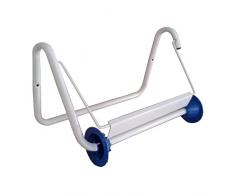 Dispenser Portarotolo da Parete industriale in acciaio per Rotolo Carta Lavamani Multiuso Bianco o Nero (Bianco)