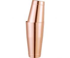 Set shaker da cocktail Boston color rame, doppio bicchiere 850ml + 530ml con base stabile, in acciaio inox