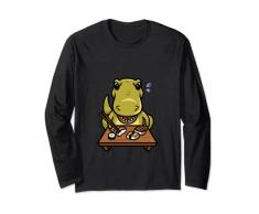 Carino Kawaii T-Rex Dino ama mangiare sushi con le bacchette Maglia a Manica