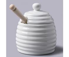 WM Bartleet & Sons 1750 T260 - Vaso tradizionale per miele, in porcellana, 11 cm, colore: Bianco