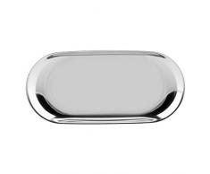 Tyenaza Vassoio per Gioielli in Acciaio Inossidabile Vassoio per Cosmetici Piatti Decorativi ovali per scrivanie da Ufficio con Piatto da Torta(S-Argento)