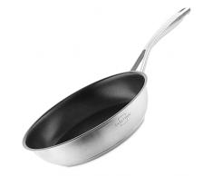 SILBERTHAL Padella antiaderente 24 cm | Padella induzione acciaio inox | Padella vetroceramica