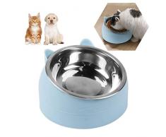 Ciotola Gatti, Ciotole per Animali Domestici, Ciotola per Cani Gatti in Acciaio con Rialzate Inclinate, Anti Scivolo Scodella per Animali Domestici, 15 Gradi Ciotole Gatti Rialzate Antivomito 200ml