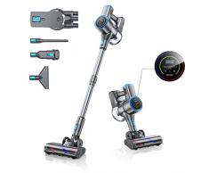 Laresar 400W 33 Kpa Aspirapolvere Senza Fili a Doppio Display, Scopa Elettrica Senza Fili 40Mins Batteria Rimovibile Rilevatore di Polvere + Aspirazione Autoregolante Scopa Elettrica [Elite 4]