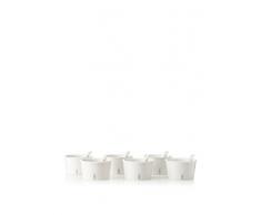SELETTI Set 6 Coppetta Gelato Ø Cm.8,8 H.5,1 + Palettina in Porcellana