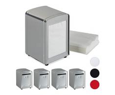 5X Portatovaglioli da Bar, retrò, Salviette Piccole, per Gelaterie, caffè, Bistro, HxLxP: 15x9,5x11, Argentato