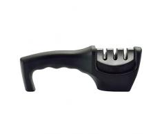 SHUIZONG Affilacoltelli Cucina Blade per Lucidatura Affilatrice A 3 Stadi con Lama di Diamante in Ceramica in Acciaio Inossidabile per Tutti I Coltelli Whetstone-Black