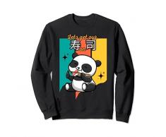 Kawaii Carino I love Sushi Panda mangiare bacchette Nigirizushi Felpa