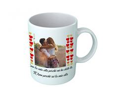 Bulabadoo Tazza SanValentino Personalizzabile con Foto - Tazza Lui e Lei - Regalo - Tazza da Personalizzare amore - Gadget SanValentino