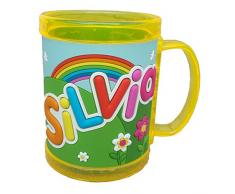 TAZZA PLASTICA CON NOME A RILIEVO - SILVIA - JC087
