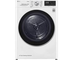 LG RC80V9AV3W Asciugatrice Smart a Carica Frontale 8 Kg, Libera Installazione, Classe A+++ -10%, Intelligenza Artificiale, Oblò in Vetro Temperato, 60 x 69 x 85 cm - Bianco