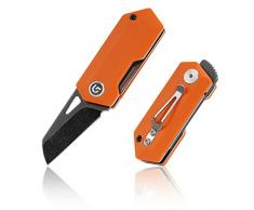 GVDV Coltello Pieghevole in 9Cr18Mov Acciaio Inossidabile, Coltello Tascabile Piccolo con Manico in G10, Coltello Serramanico EDC per Caccia Campeggio, Regali per Uomini Donne, arancione