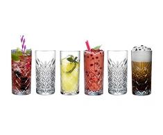 Pasabahce, bicchiere da long drink, 52820 Timeless nel design di cristallo, altezza di circa 14,3 cm, set da 6, 30 Centilitri