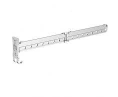 Stendibiancheria Da Muro Per Lenzuola In Alluminio E Resina A Parete, Ripiegabile Parete Allungabile Stendino Fisarmonica, Estraibile (Color : Silver, Size : Short)