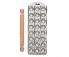 Marcato Stampo per Ravioli, Macchina per Ravioli, Forme per Ravioli Fatti in Casa, Taglio Rotondo da 40 mm, Spazio per Ripieno Abbondante, Lavorazione di 24 Ravioli in Contemporanea, Made in Italy.