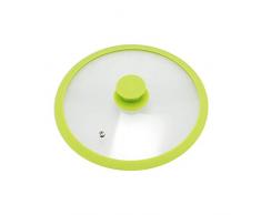 bremermann - Coperchio in Vetro con Bordo in Silicone per pentole e padelle da 24 cm Verde