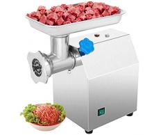 VEVR Tritacarne Elettrico Commerciale 1.14HP Tritacarne Elettrico In Acciaio Inox 190RPM Macina Carne Elettrico Modello 850W Meat Grinder Per Casa o Uso Industriale 2kg/min