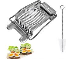Tagliauova in Acciaio Inox,Tagliauovo a Fette,Tagliauovo in Metallo,Tagliauova in Acciaio Inossidabile,Multifunzione Affettatrice per Uova,Taglia-Uova per Fettine Sottili Ovali,per Utensili da Cucina