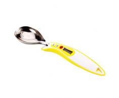 Zeerkeer Cucchiaio Digitale Bilancia da Cucina Cucchiaio di misurazione Elettronica per caffè Latte in Polvere Cucchiaio di misurazione in Acciaio Inox 300 G 0.1 G ML Giallo