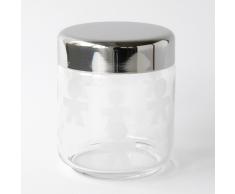 A di Alessi AKK36 Girotondo Barattolo Ermetico in Vetro Serigrafato con Coperchio in Acciaio Lucido