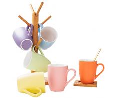 IRONABLE Set Di Tazze Da Caffè|Set Di Tazze 6er|Tazza Da Caffè In Porcellana|Set Di Tazze Da Caffè 6 Moderne|Tazza In Porcellana|Set Di Tazze Da Bere|Tazza Colorata 330ml