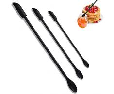 Piccola Spatola In Silicone,Mini Raschietto Cucchiai,Spatola Lultima Goccia,Mini Spatola Cucina 3PC Spatola Silicone Doppia Testa Cosmetici ucina Spatola Per Trucco Dimensioni Diverse