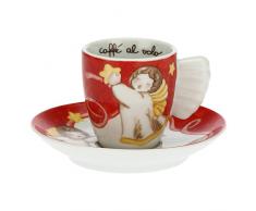 THUN - Tazzina da Caffà Sweet Christmas, Limited Edition 2021 - Linea Sweet Christmas - Cucina, caffè al Volo - Porcellana - Tazzina Ø 6,5 cm; 5,5 cm h; 110 ml; Piattino Ø 11,5 cm