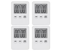 4 Pezzi Timer da Cucina, Mini Timer, Timer Regolabile Multifunzione