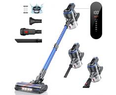 Aspirapolvere Senza Fili Potente 400W/33Kpa, 55 Min/1.2L Scopa Elettrica Senza Fili Potente con touch screen LCD, HONITURE Aspirapolvere senza fili portatile 6 in 1 per tappeti/peli/animali [S12].
