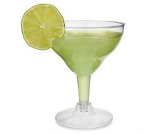 Bicchieri usa e getta da margarita, 200 ml, set di 12 bicchieri da cocktail in plastica trasparente, in 2 pezzi