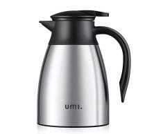 Amazon Brand - Umi Caraffa Termica 1 Litri, Thermos Caffe 304 in Acciaio Inox 18/8, Thermo per Caffè e Tè, Trattiene Il Calore per 12 Ore
