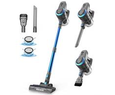 Aspirapolvere senza fili, aspirapolvere ultraleggero 6 in 1, batteria da 2200 mAh fino a 40 minuti di autonomia, potente aspirapolvere portatile per pavimenti duri, moquette, peli di animali domestici