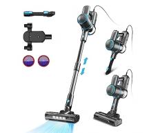 TASVAC Scopa Elettrica con Filo, Aspirapolvere Senza Sacco 25000pa 600W, 3 in 1 Aspirapolvere con Filo con Cavo 6m, Ultraleggero, per Peli di Animali Domestici Tappeti Pavimenti Duri