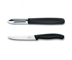Victorinox 6.7153.11 - Ceppo di 11 coltelli da Cucina Professionali, Manico in Nylon, Colore: Nero