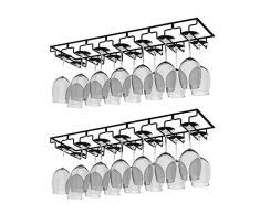 AcornFort 2 Pezzi W16 7 Binari 14 Tazze Scolabicchieri Portabicchieri Sotto Mobile Supporto per Calici di Vino (7 Binari 2 Pezzi)