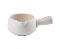 WSDSX Pentolino da Latte Antiaderente,Casseruola in Ceramica,pentola per Il Latte Piccola con Impugnatura ergonomica,Compatibile con induzione per la Cucina di casa Ristorante,Bianco